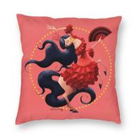 Flamenco Lola Flores Modernios pagalvės užvalkalai Svetainės dekoracija Ispanų šokėja Pop Art Pagalvės užvalkalas 40cm 16Col 12x12Inch black