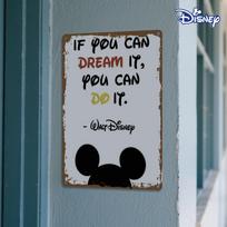 2D Plokščias, 1 vnt. Disney Vintažinis Mikis Peliukas ir Walt Disney Citatų Metalo Ženklas - 20,32x30,48 cm Retro Geležinė Sienų Dekoro dalis su Ikonišku  Jei Y 20x30cm（7.8x11.8inch） gray