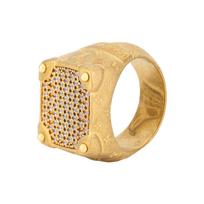 Louis Vuitton Rope 24 Early Spring Vintage Effect Brass Cubic Zirconia Ring Men ring Gold M1543M M beige