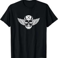 XRP Death Angel Crypto Biker Skeleton Skull T-Shirt S juoda