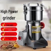 304 Stainless Steel Grain and Herb Grinder, Food-Grade Dry Powder Crusher 800g 304 Stainless Steel Small Motor black