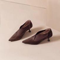 Vintage Pointy-toed Stiletto Boots Paired with Mid-heeled Boots and Stretchy, Deep Heels Are Perfect for Women 35 black