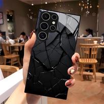Lava texture pattern  glass Phone Case For Samsung Galaxy S26 S25 S24 S22 S23 Ultra S21 S20 Plus 5G Non-Slip Full Cover Galaxy A53 5G brown