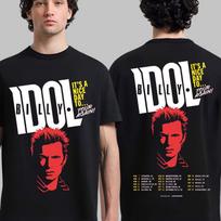Billy Idol It's A Nice Day To Tour Again 2026 North America Summer Schedule Dates Two Sided T-Shirt 4XL