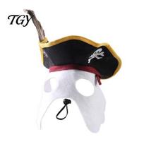 Cute Cat Costume Accessories Halloween Pet Pirate Hat, Black Hood with Feather, Funny Cosplay Party Clothes Hat Face Mask for Dogs And S A black