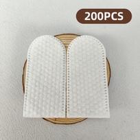 200Pcs Disposable Non-woven Pet Finger Toothbrushes, Oral Cleaning Finger Covers For Dog Cat Teeth Brushing white