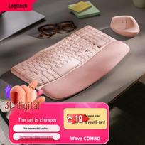 Logitech Wave Keys Ergonomiška belaidė Bluetooth klaviatūra rožinė