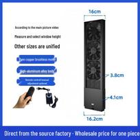 Silent, Powerful Window Exhaust Fan - No Installation Required For 43-48cm Window black