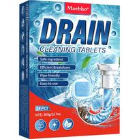 Drain Cleaning Tablets Sink Unblocking Tablets Drain Unblocking Tablets for All Sink Types Pipes Cleaner Odor Removal 1pcs blue