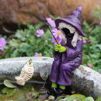 Halloween Witch Fishing Resin Crafts Decor For Aquariums Fish Tank Figurine Halloween Decorations Stylish Unique Gifts violetinė