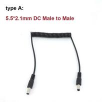 1.5m DC Male to Angel male Female Plug Spring Power cord Cable 5.5 x 2.5mm 5.5mm x 2.1mm Extension Cord for LED Strip USB fan Type D