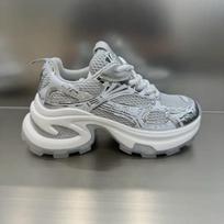 Dad shoes, sports shoes, thick soles, heightened breathable mesh, solid color, princess style, universal in all seasons 37 sidabras