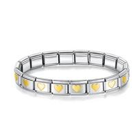 New Fashion Women Man Italian Charm Heart Flower Butterfly Cross Dolphins Stainless Steel Elastic Bracelet Link Bangle white