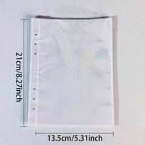 A5 Binder Double-Buckle Cover, 10pcs Refill Sleeves Bags, DIY Loose Leaf Photo Collect Book, Kpop Organizer Holder gray