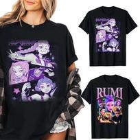 KPop Demon Hunters Clothes Rumi T Shirt Women Men Huntrix Licensed Female T-Shirt Graphic Short Sleeve Shirt Unisex Women Sum... S įvairiaspalvis
