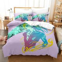 3d Print Anime JoJo's Bizarre Adventure Bedding Set Single Twin Full Queen King Size Bed Set Adult Kid Bedroom Duvet Cover Sets 135x200cm blue