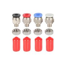 2.5MM Inner Diameter 4MM Outer Diameter PTFE Tube Fitting Connectors for 3D Printer Filaments Dry Box DIY with Lock Nut and Dust Plugs gray