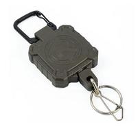 Steel Wire Rope Retractable Keychain High Strength Badge Holder Easy-to-pull Buckle  Safety Rope žalia