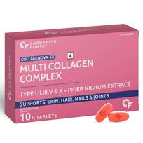 Carbamide Forte Hydrolyzed Multi Collagen Tablets With 5 Types (I, II, III, V & X) for Joint Support & Glowing Skin | Collagen Supplements for W