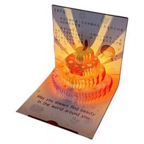 3D Gimtadienio atvirukas su šviesa ir muzika Su voku Muzikinis „Laimingo gimtadienio“ atvirukas moterims, vyrams, vyrui, žmonai, vaikams orange