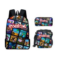 Student Backpack Lunch Bag Pencil Case Set 3 in 1 Roblox Print Bookbag for Kids School Travel