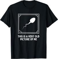 Sperm Cell Old Picture Funny Gag Graphic Tee Men's Soft Breathable Cotton T-Shirt XXXL black