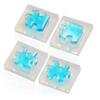 4Pcs/Set Silicone Puzzle Pendant Mold Diy Uv Resin Keyring Mould Jewelry Making white