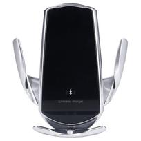Car Wireless Charger USB Powered Car Phone Mount Bracket Smart Infrared Sensor Charger for Auto gray