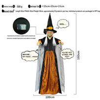Purple Voice-Activated Screaming Witch Light-Up Halloween Pendant Prop black