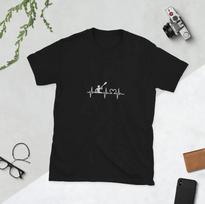 Kayaking Heartbeat T-Shirt Summer Kayak Lover Unisex Short Sleeve T-Shirt Unisex T-Shirt XL black