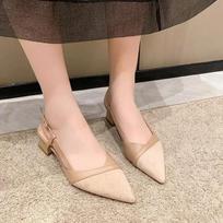 Moteriški Seksualūs Stambiu Kulnu Batai Moteriški Vasariniai Smailianosiai Suknelės Šlepetės Dizainerio Nauji Party Kulniukai Basutės Femme Zapatos 36 kūno spalva