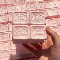 Slow Rising Squishy Strawberry Chocolate Milk Cube Cake Bread Squeeze Fidget Toy Soft Sensory Stress Relief Anti-Anxiety Toy white