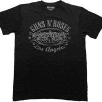 Guns N' Roses Unisex Embellished T-Shirt: LA Logo (Diamante) (Small) S gray