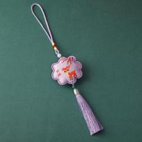 Dragon Boat Festival Auspicious Talisman Pendant with Tassels: Portable Car Hanging Ornament Souvenir Mugwort gray
