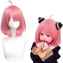 Anime Šnipas x Šeima Anya Forger Cosplay Perukas Plaukai Moteris Mielas Trumpas Rožinis Perukas Helovino Šventės Dekoravimui pink