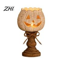 Indoor Fall Mantel Decor Rustic White Pumpkin Tealight Candle Holder Set, Farmhouse Halloween Tea Light Autumn Holiday Party Supplies Holders S beige