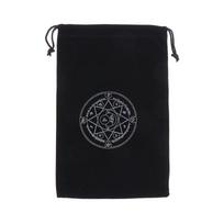 1Pc Velvet Tarots Oracle Cards Storage Bag Runes Constellation Witch Divination Accessories Jewelry Dice Bag Drawstring Pouch C black