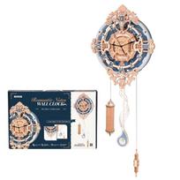 ROKR DIY Wooden Wall Clock 3D Puzzle Wood Model Kit Romantic Room Decoration Stylish Interior Educational Toy for Ages Brain Training Gift LC701 14+ beige