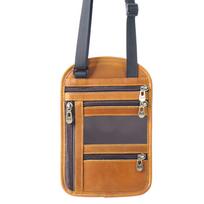 Multifunctional RFID Neck Passport Holder and Travel Document Protector brown