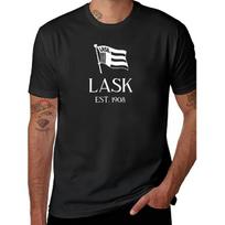 LASK Men's Official Mascot T-Shirt - Fan Merchandise, Comfortable Casual Wear with Mascot Flag Print, Crew Neck Tee Suitable for Sports Fans, S black