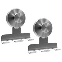 Stainless Suction Cup Holder - No Drill Shaving for Bathroom, 2 Pack One Size sidabras