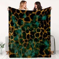 1pc Luxury Leopard Print Blanket/Winter Thick Warm Coral Throw/Office Nap Blanket/Sofa Cover/Decorative/Double Size/Super Soft Comfortable/Skin-Friend 75X95CM black