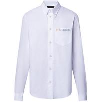 LOUIS VUITTON Embellished Long Sleeved Cotton Shirt 1AGTQ5 S0 balta