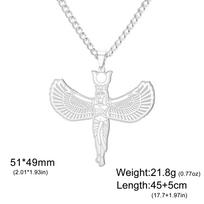 Egiptiečių deivės Izidės pakabukas ant kaklo Nerūdijančio plieno sparnuotos dievybės papuošalai vyrams ir moterims Senovės Egipto amuletai Apsauga Dovanos white