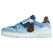 LOUIS VUITTON Trainer Low top Skateboard Shoes Unisex Sea Blue 1AJVAD 43 gray
