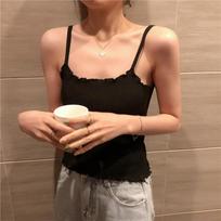 Women Summer Ice Silk Slim Fit Fungus Bottoming Sleeveless Knitted Solid Color Tank Tops OneSize abrikosas