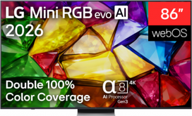 LG 4K evo AI Mini RGB TV | 86MRGB87B3B | 86 | Smart TV | webOS | UHD | Black 86MRGB87B3B.AEU | 8806096733660