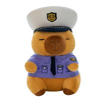 Police Capybara Doll Plush Toy Kapibara Plush Doll Pillow Children's Birthday Gift 30cm 0.28kg gray