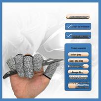 Level 5 Cut-Resistant, Anti-Slip Finger Cots | Breathable Wear-Resistant Protection for Gardening, Picking, and Carving gray