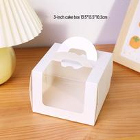 Balta dėžutė gimtadienio tortui su langeliu (3-8 coliai) - Rankinė Kepinių Pakuotė 6-inch tall gray